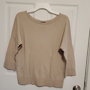 Casual Ann Taylor Light Beige Crew Neck Sweater